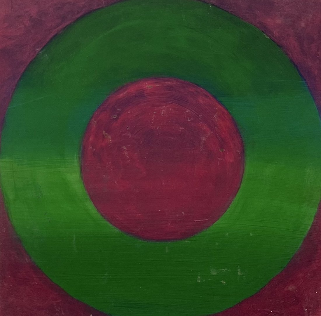 TIM RAY FISHER (20th c, American) Abstract: Acrylic on board 12 x 12 in
