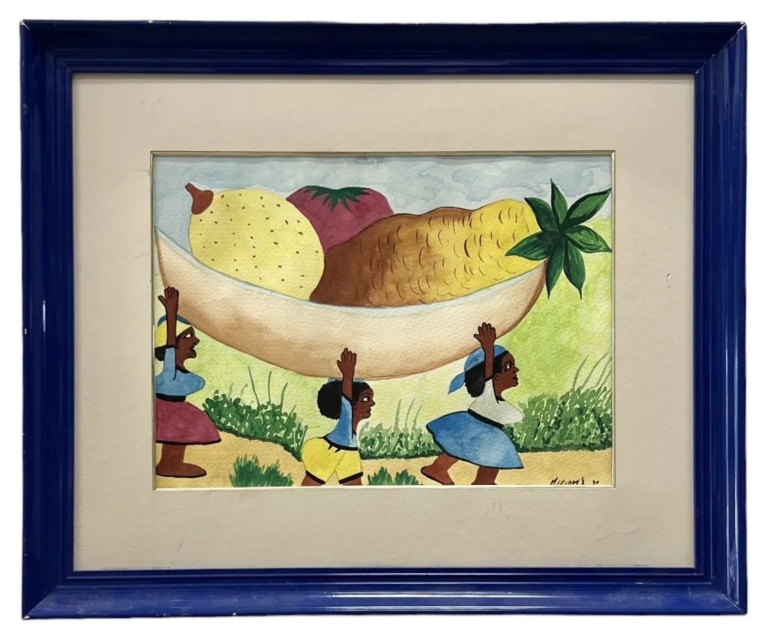 Vintage Colombian Folk Art Painting, Signed (1 of 3)