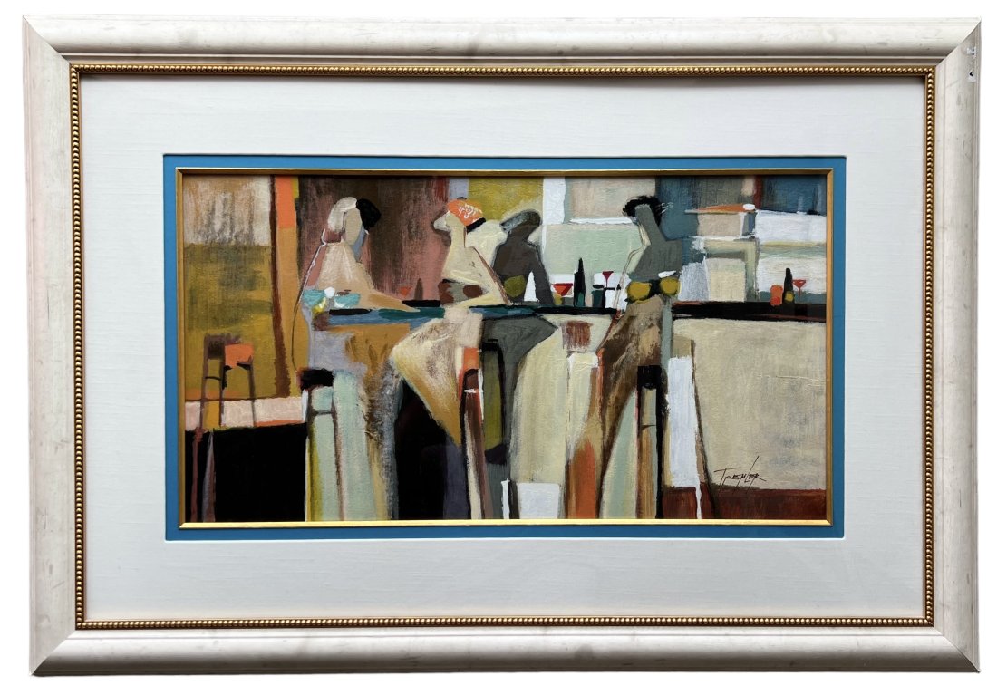 YURI TREMLER (b. 1961, Ukraine) Cubist Cafe Scene (1 of 3)