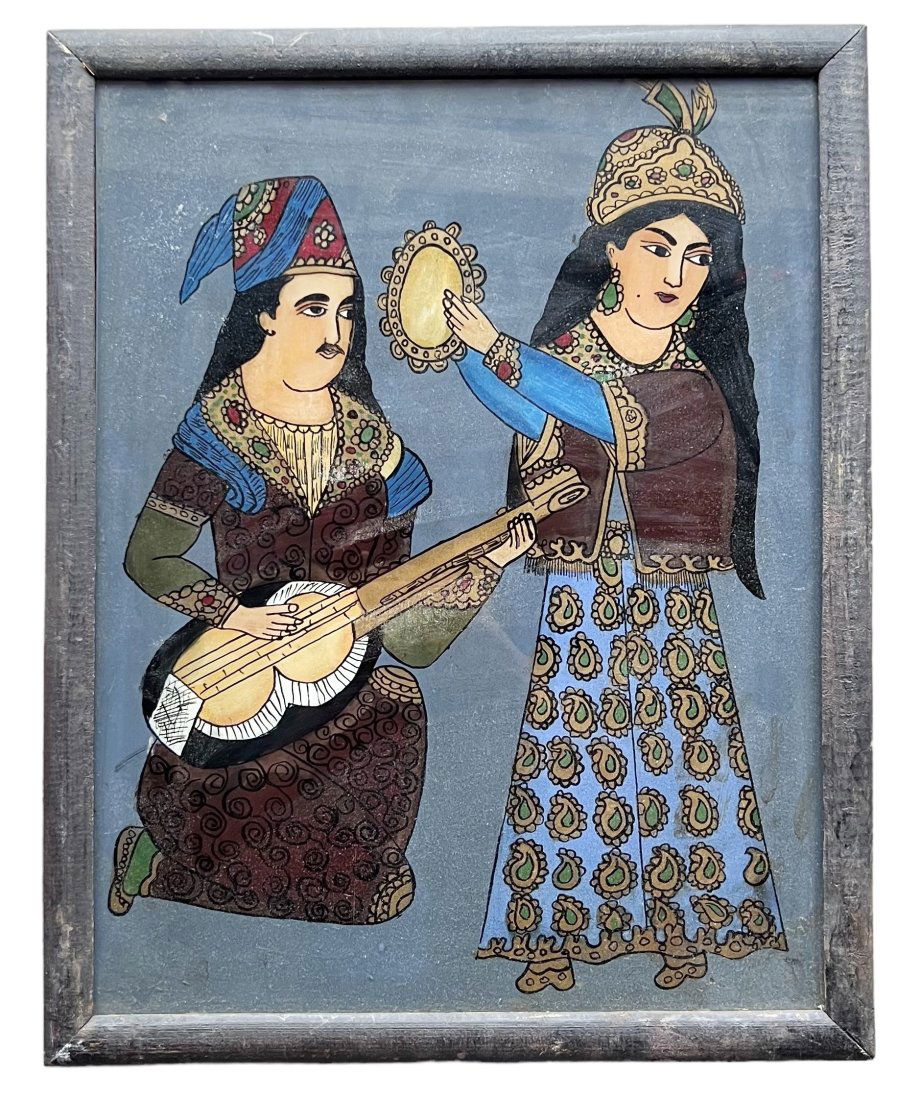 Reverse Painted Persian Folk Art Painting (1 of 2)