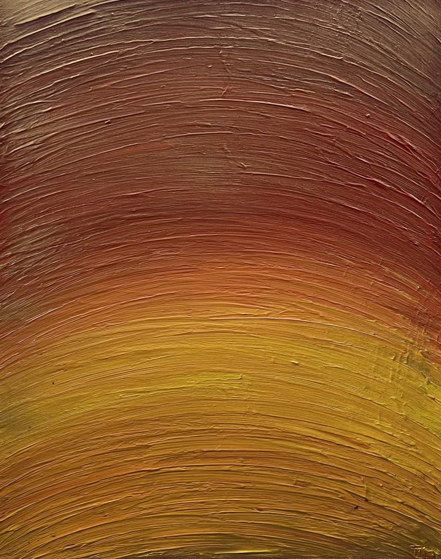 Vintage Abstract Painting Heavy Impasto, Signed: Acrylic on canvas 30 x 24 in