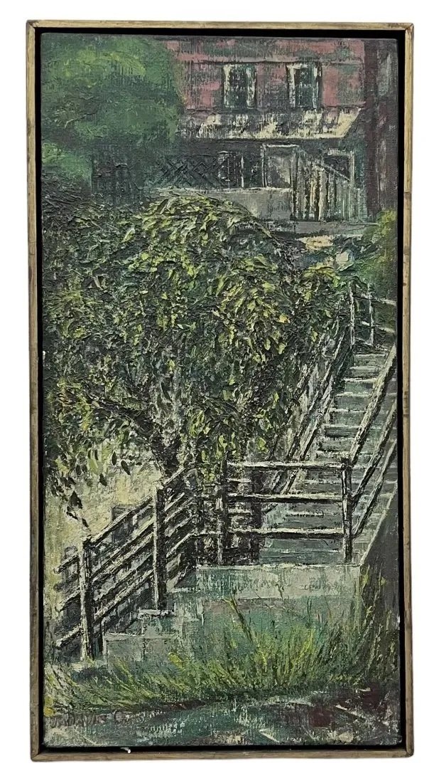 American School Landscape Painting Signed: Oil on canvas 10 x 20 in