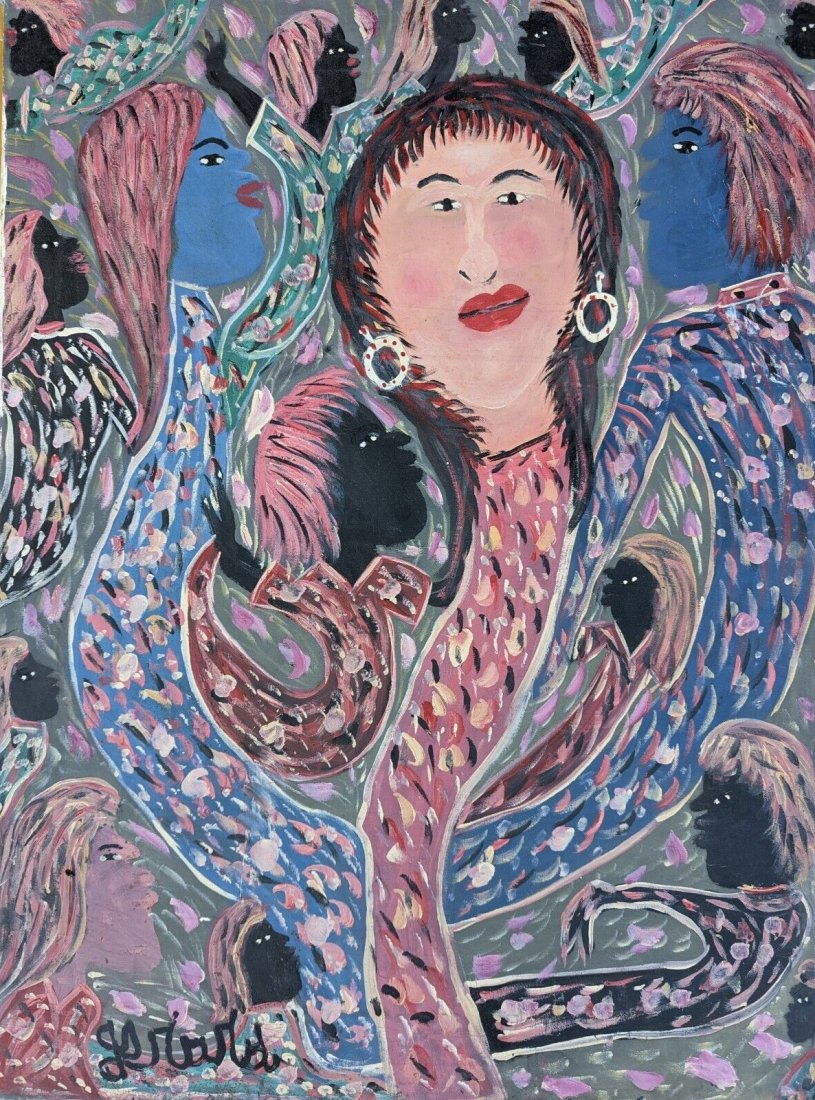GERARD FORTUNE (1930-2018, Haitian) Folk Art: Oil on canvas 32 x 24 in