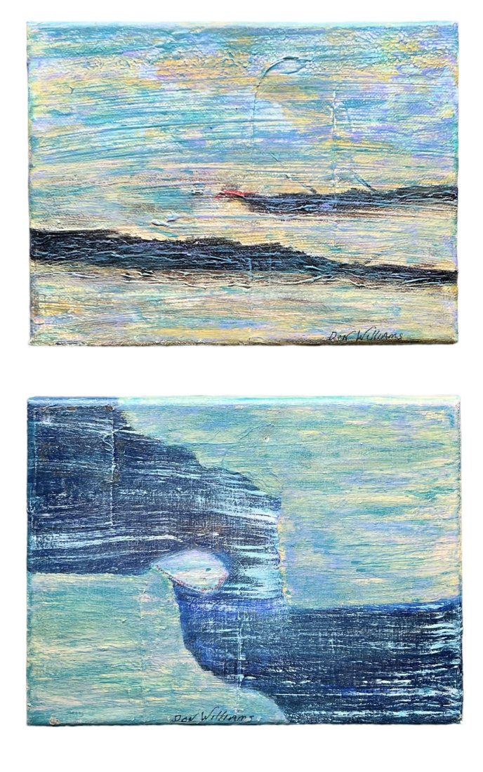 DON WILLIAMS (20th c, American) Pair Of Abstract Seascapes (1 of 2)