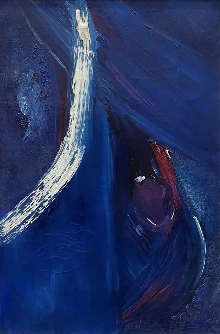 Mid-Century Abstract Expressionist Painting, Unsigned (1 of 3)