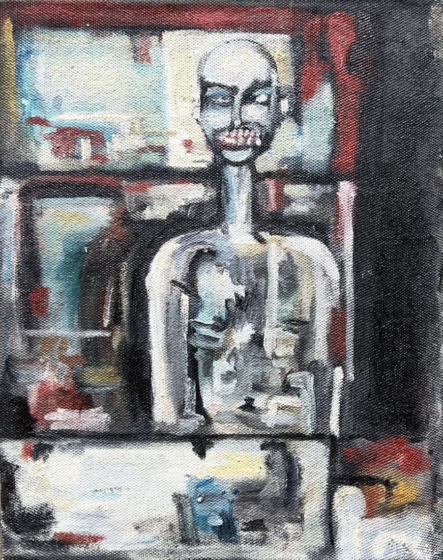 Mexican Merida Figural Abstract Painting, Signed (1 of 2)