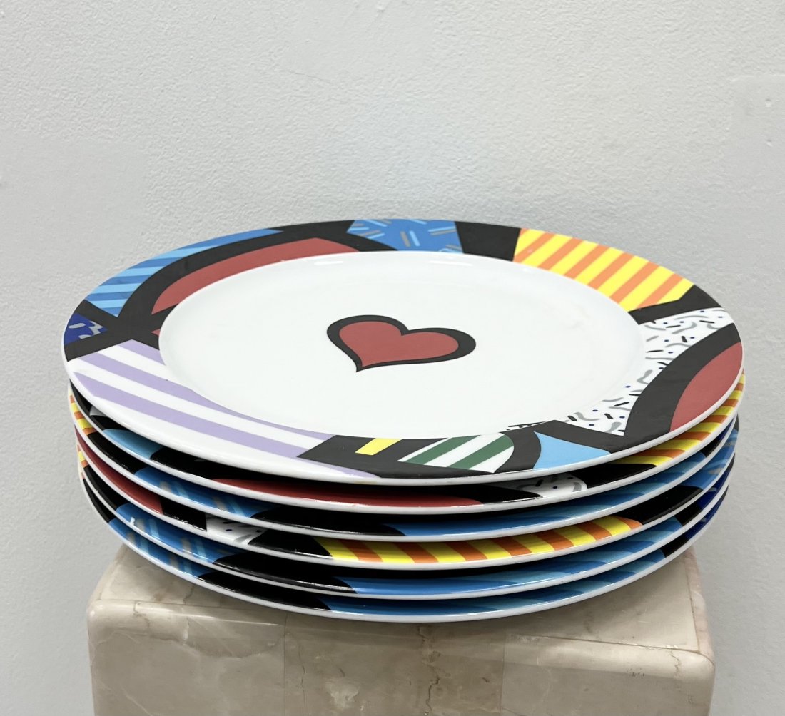 (6) Romero Britto Plates: 12"