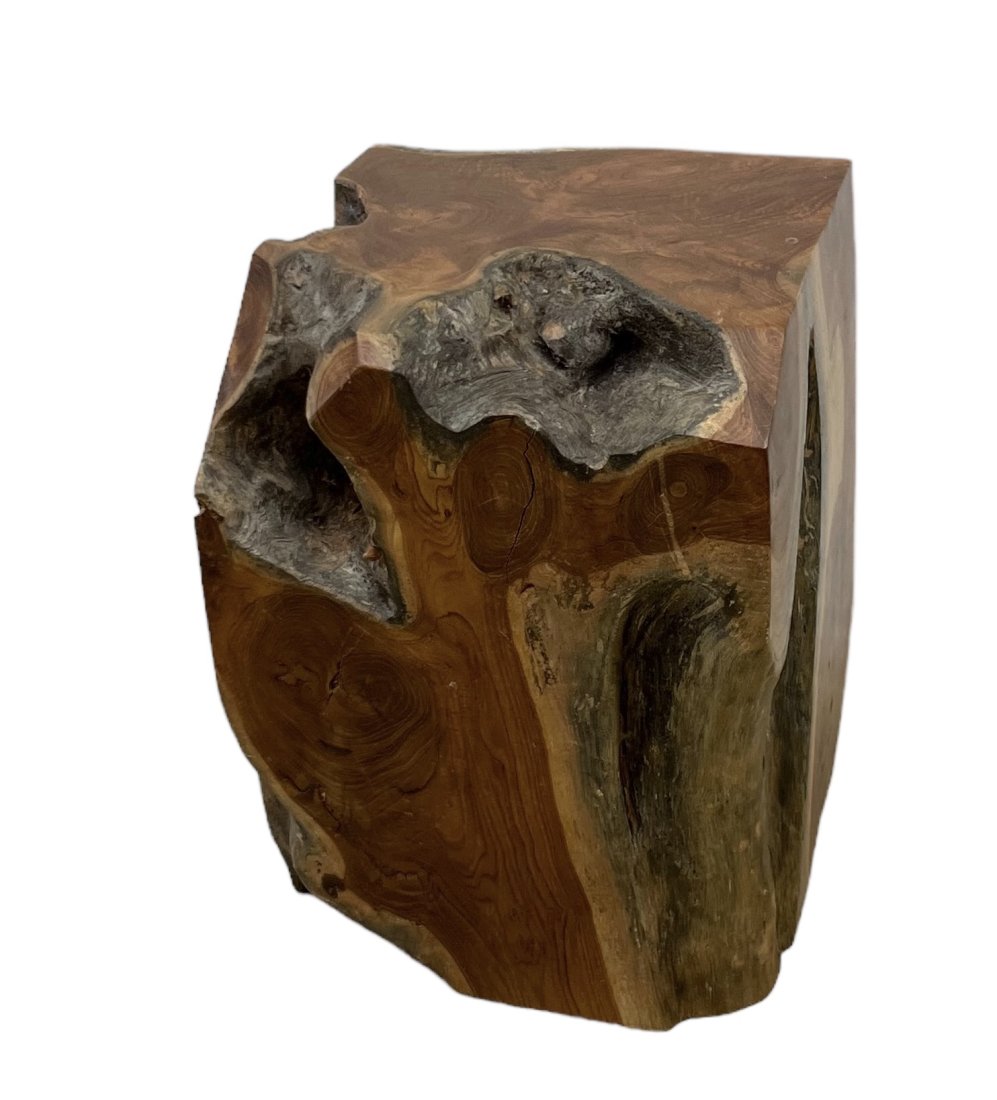 Modern Teak Wood Stool and Side Table (1 of 4)