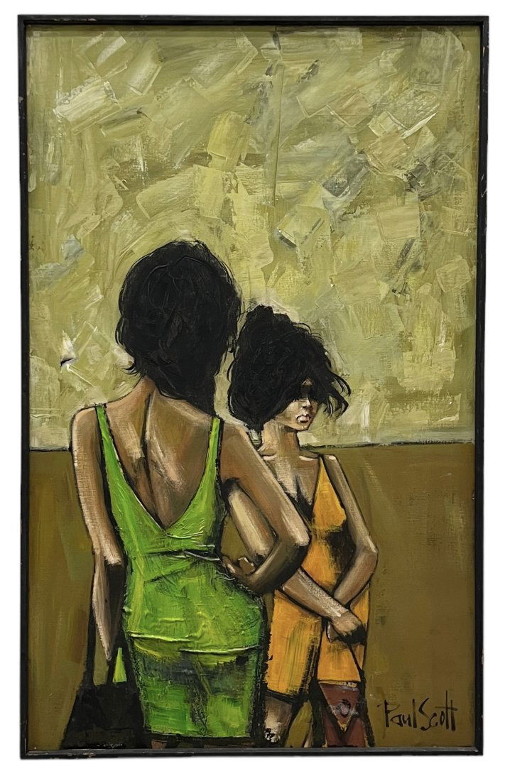 Paul Scott (20th c, American) Modernist "Sisters" (1 of 4)