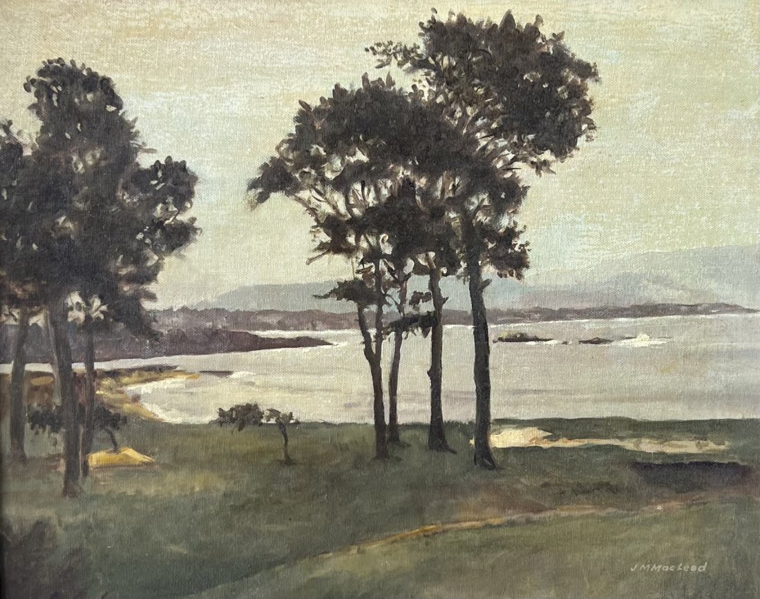 JM MCLEOD (20th c, American) Lake Michigan April 1956, Chicago Artist: Oil on board 16 x 20 in, 25 x 21 in (framed)