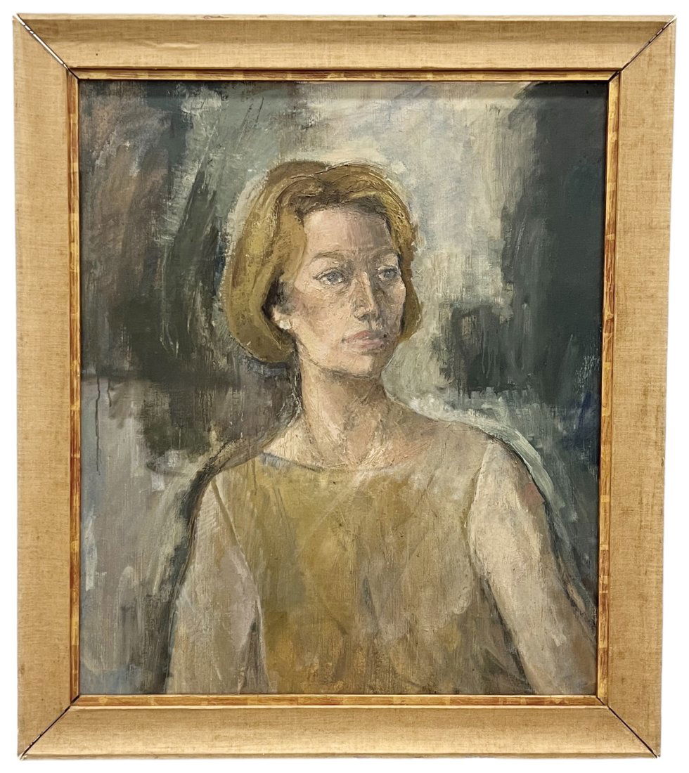 Large Vintage Modernist Portrait Of A Woman, Unsigned (1 of 3)