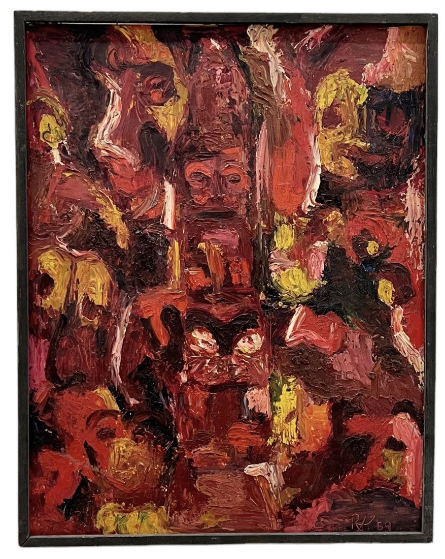ROBERT KATZ (20th c, American) Abstract 1959, Exhibited Boston (1 of 3)