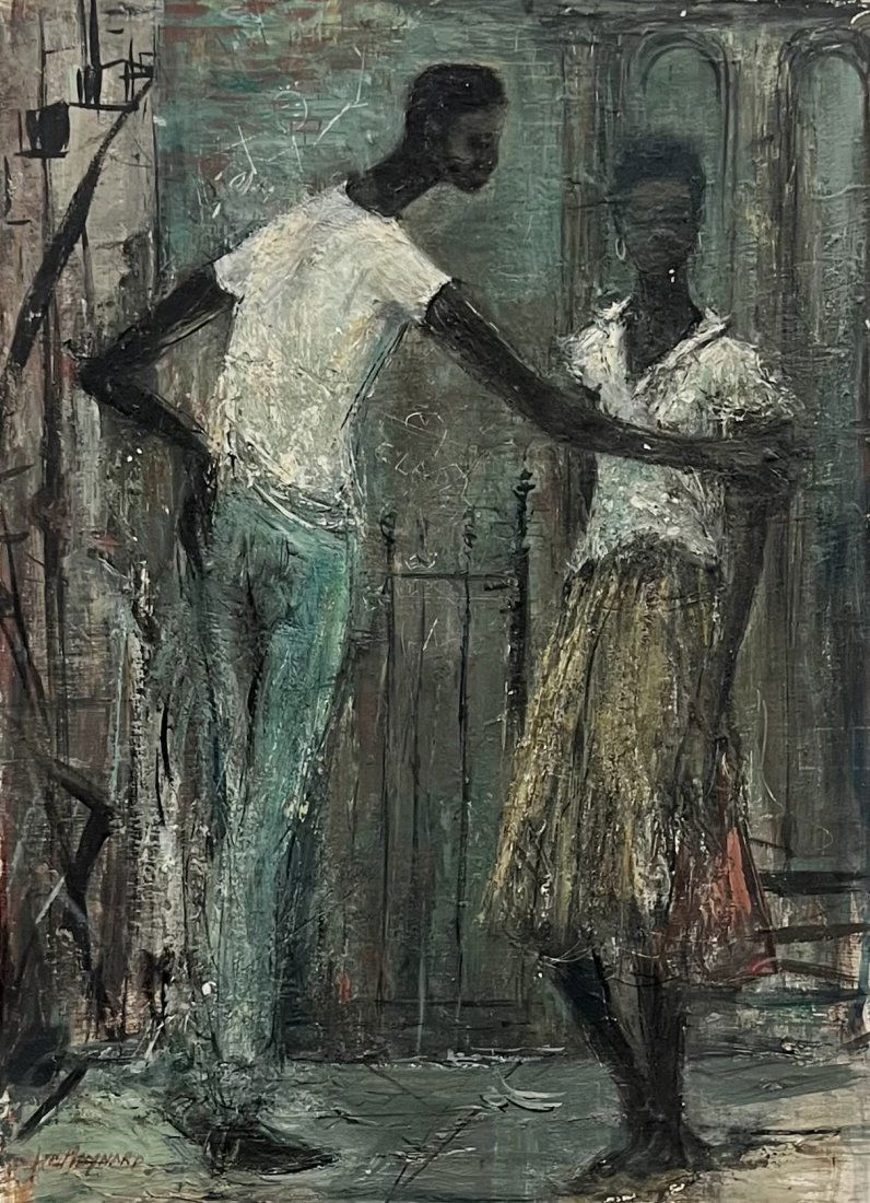 WILLIAM MAYNARD (1921-2016, Massachusetts) Street Scene, Black Art (1 of 3)