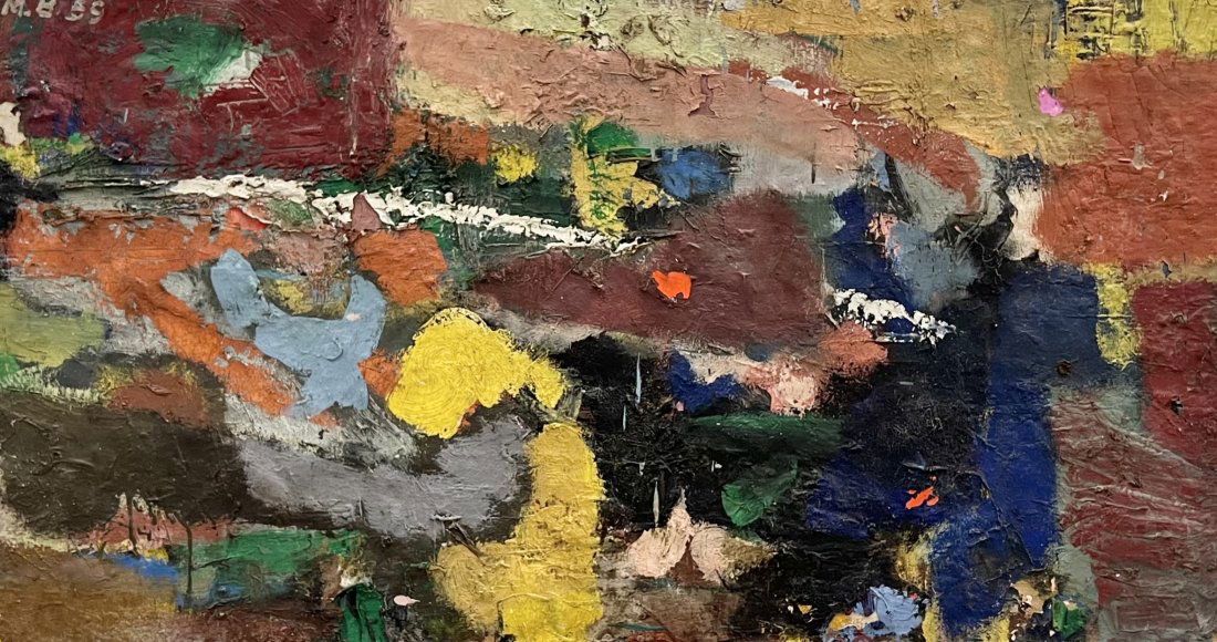 Mid-Century Modern Abstract Painting, Signed & Dated 1959 Artist Unknown (1 of 5)