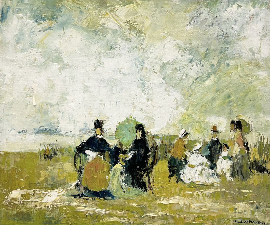 George Venson (20th c, American) Impressionist Beach Scene (1 of 4)