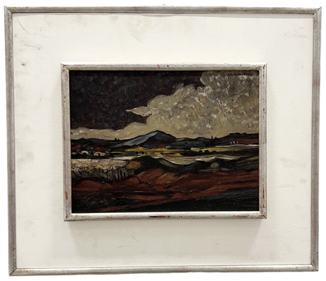 JUAN MASTROMATTEO (20th c, Uruguay) Landscape: Oil on board 13 x 10 in, 21.5 x 18.5 in (framed)