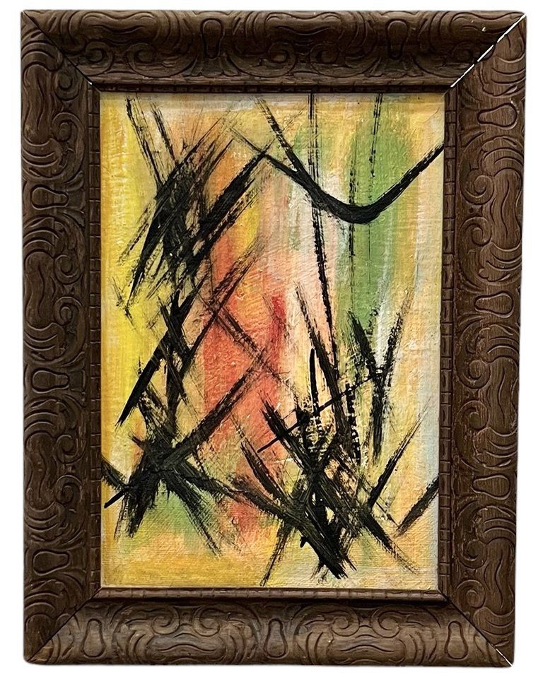 Mid-Century Modern Abstract Painting, Unsigned (1 of 2)