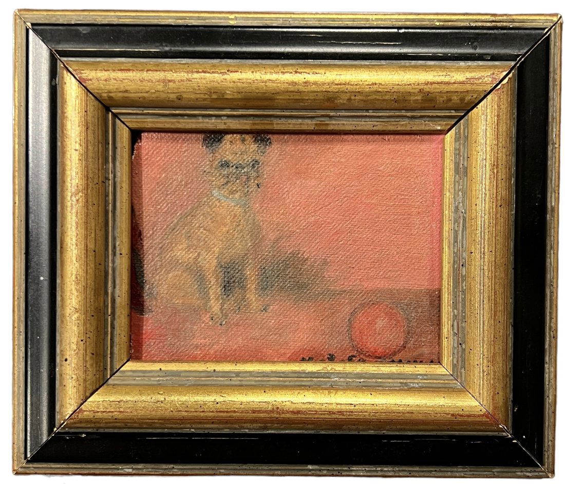 Small Oil Painting Of A Dog, Signed (1 of 3)