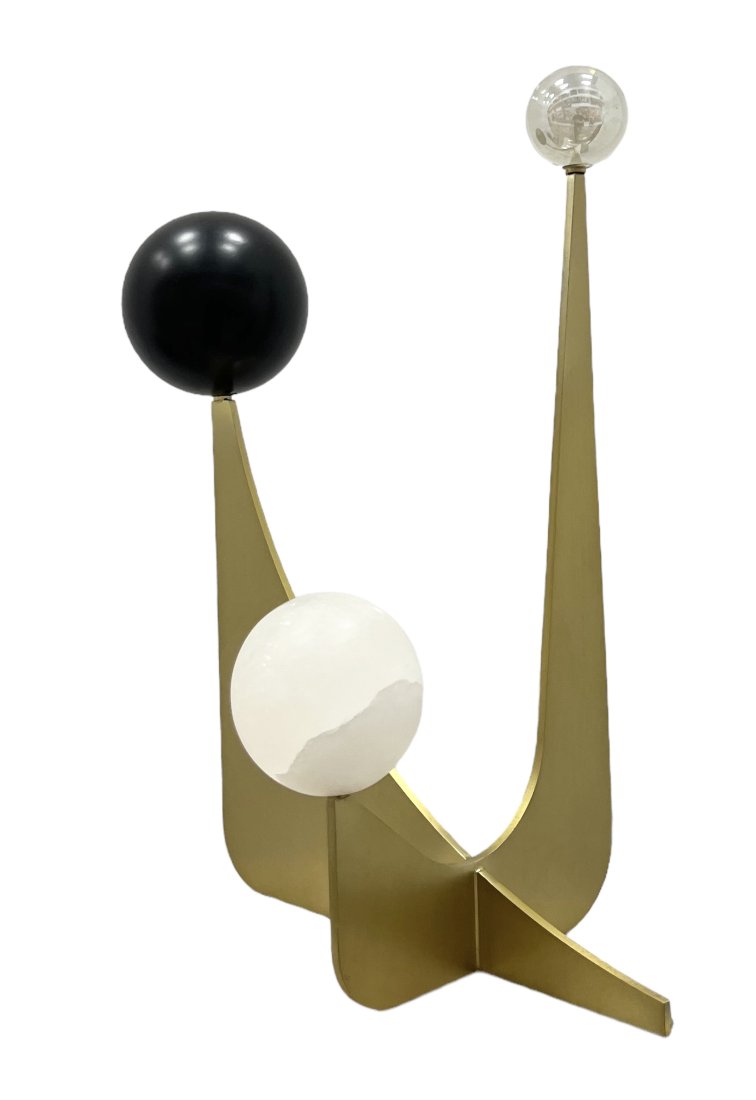 Contemporary Metal & Acrylic Sculpture: Size 16 x 12 x 9 in