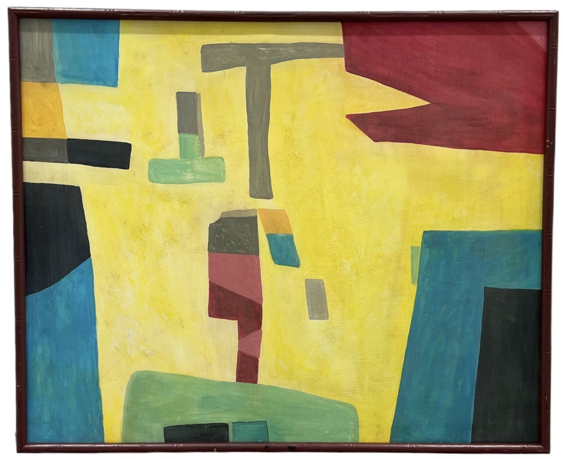 Large Vintage Abstract Painting, Unsigned (1 of 2)