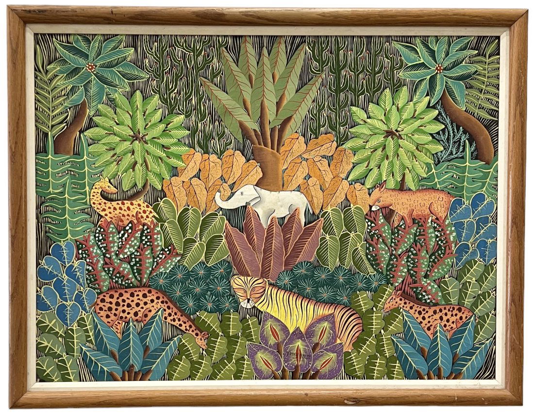 FRANTZ MAXIME (20th c Haiti) Jungle (1 of 7)