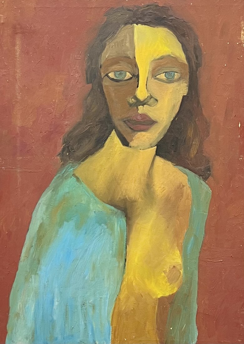 Large 1970's Modernist Portrait Portrait, Unsigned (1 of 2)