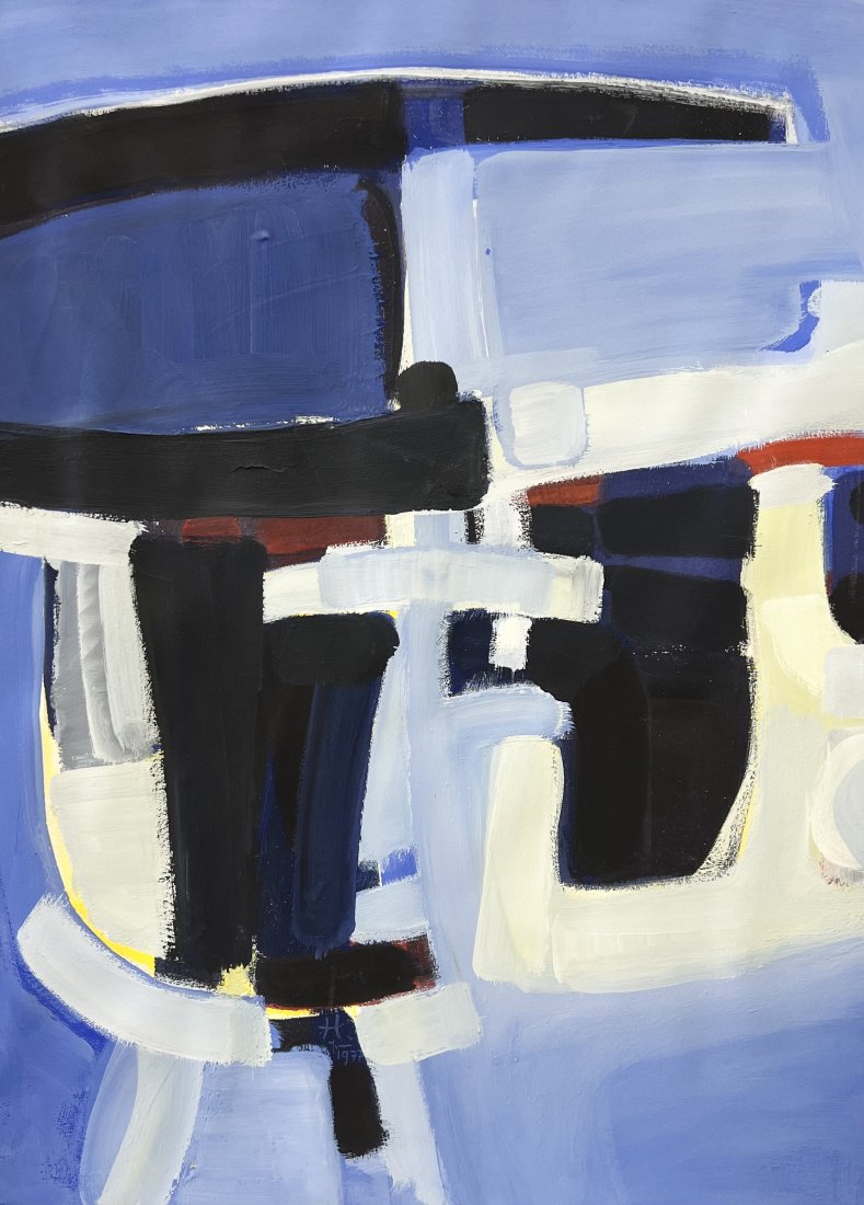 1970's Abstract Expressionist Painting Signed With Monogram (1 of 2)