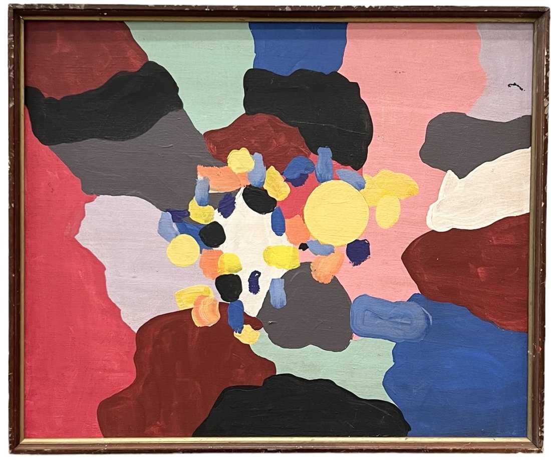 Vintage Abstract Painting, Unsigned (1 of 2)