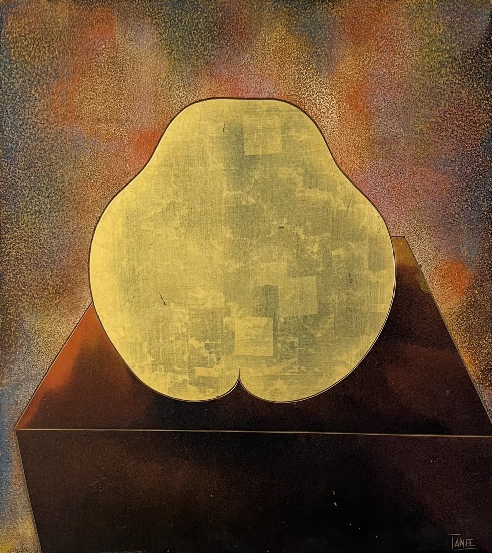 TANEE TUPAVATNA (b. 1940, Thailand) Still Life Of Pear: Mixed media on masonite 27 x 24 in