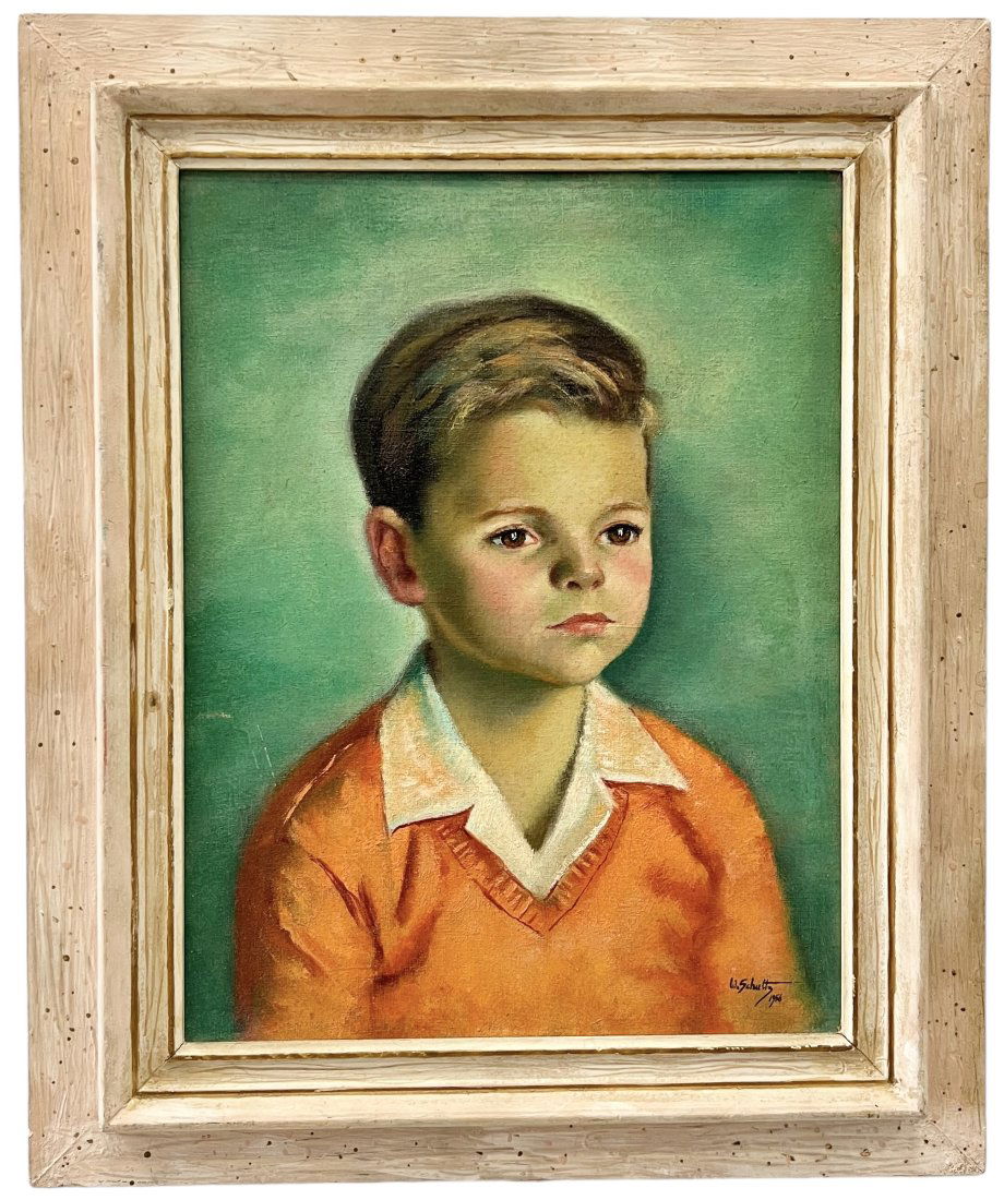 WILLIAM J SCHULTZ (1919-2005, American) Portrait Of A Boy, Vero Beach Artist (1 of 3)