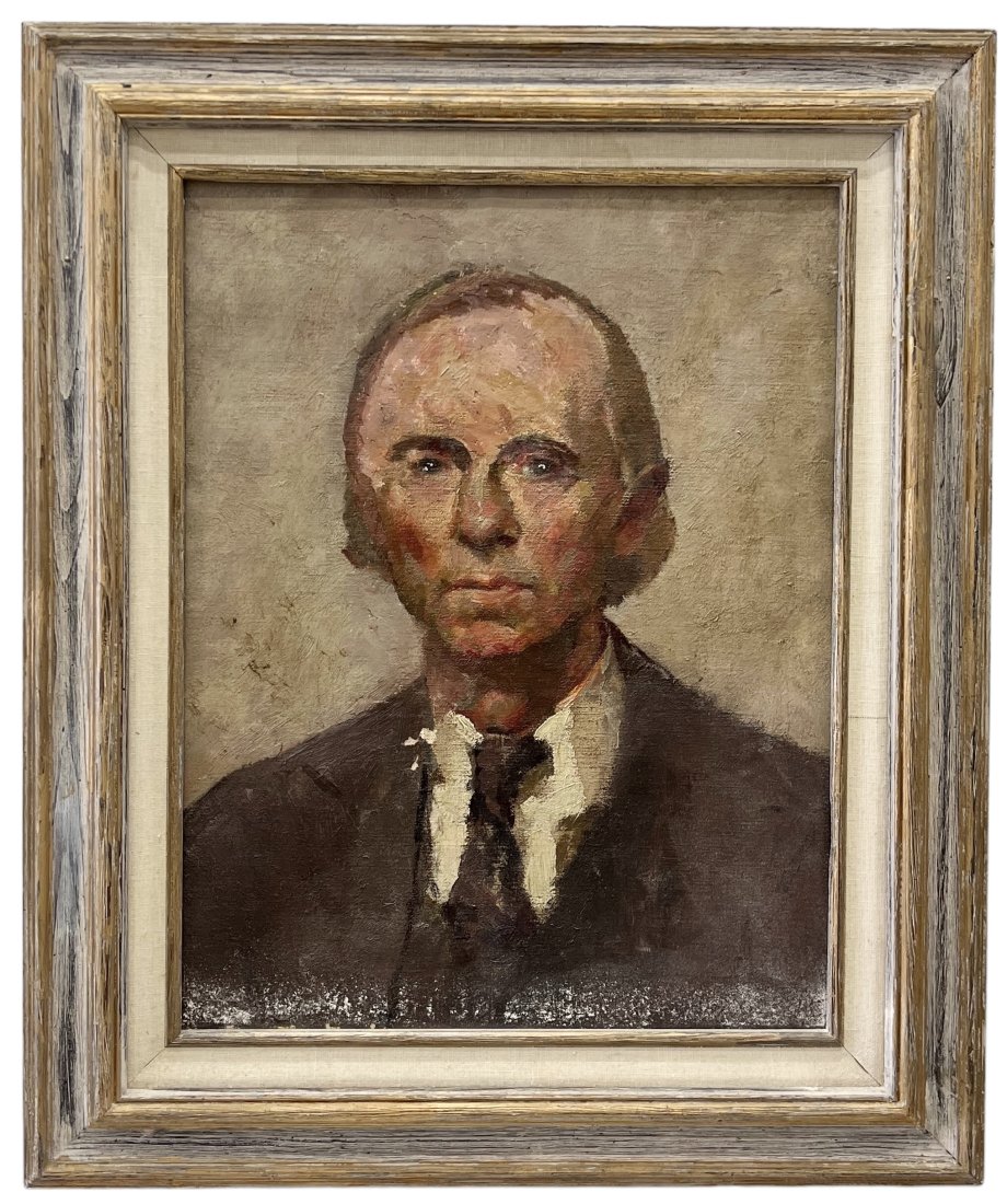 Early 20th Century American Portrait Of A Gentleman: Oil on canvas 18 x 14 in, 23.5 x 19.5 in (framed)