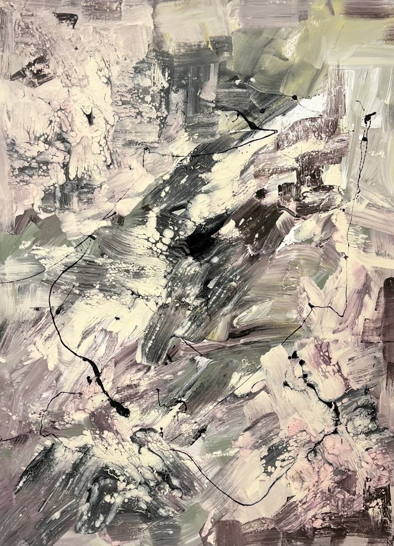 ROCHELLE HAFT (21st c, American) Florida, NYC, Woman Artist Abstract: Acrylic on canvas 48 x 36 in