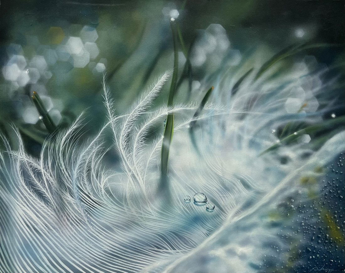 Cuban Hyperrealist Abstract Landscape, Signed  SILVIO (1 of 3)