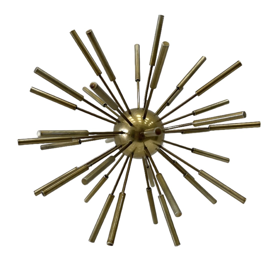 Contemporary Brass Starburst Sculpture: 9.5 in