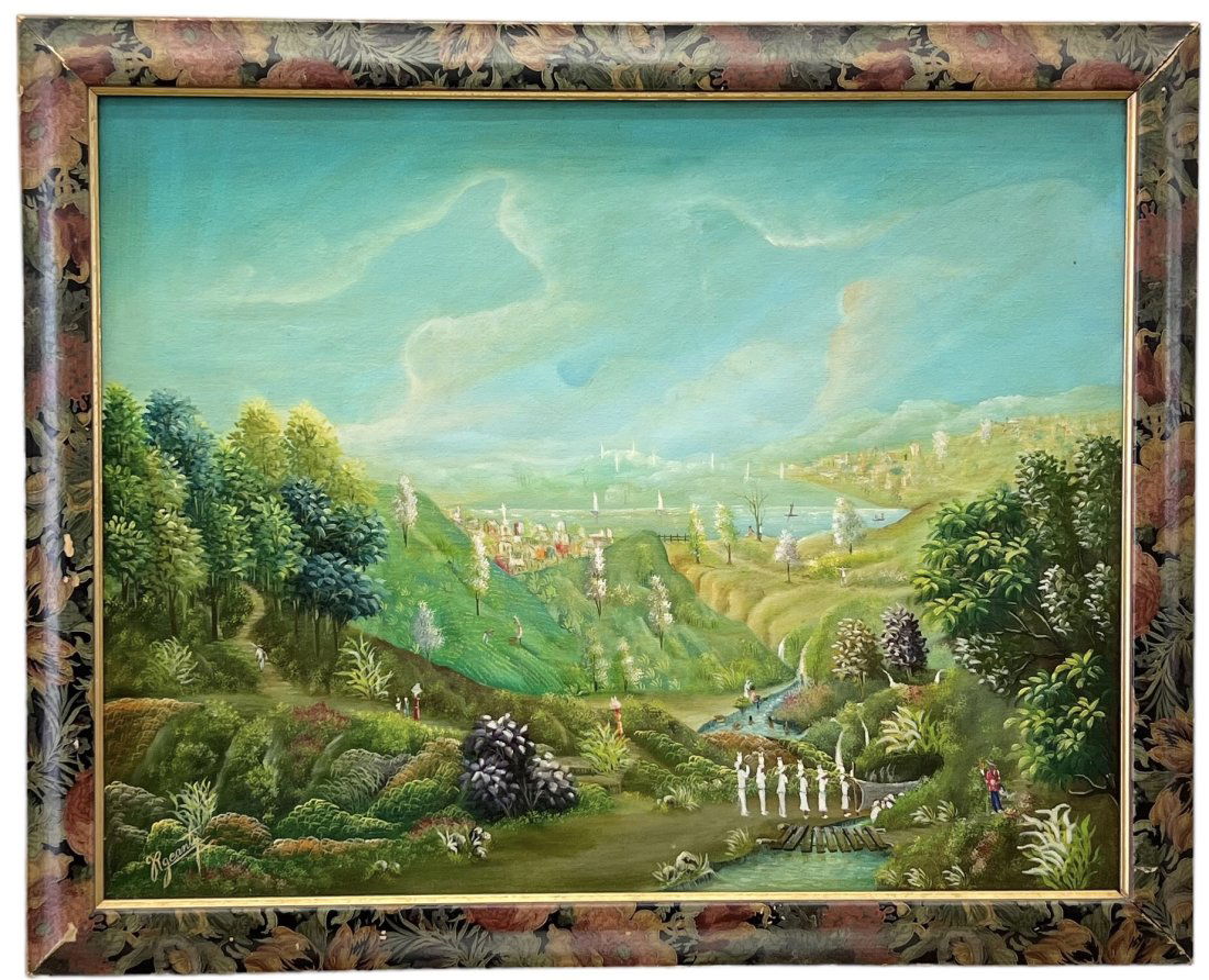 Vintage Haitian Panoramic Valley Landscape, Signed (1 of 5)