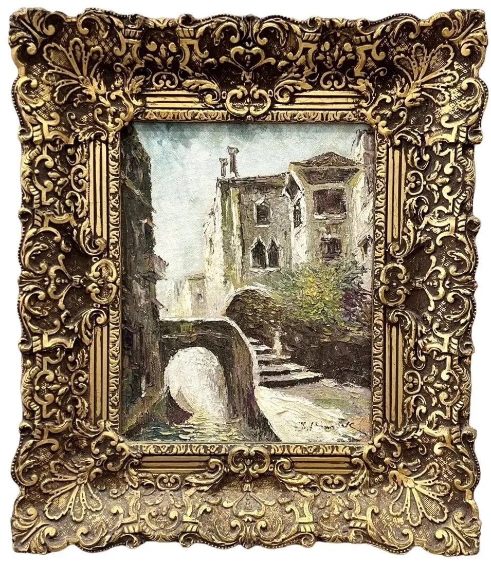 Italian Impressionist Village Landscape, Signed (1 of 3)