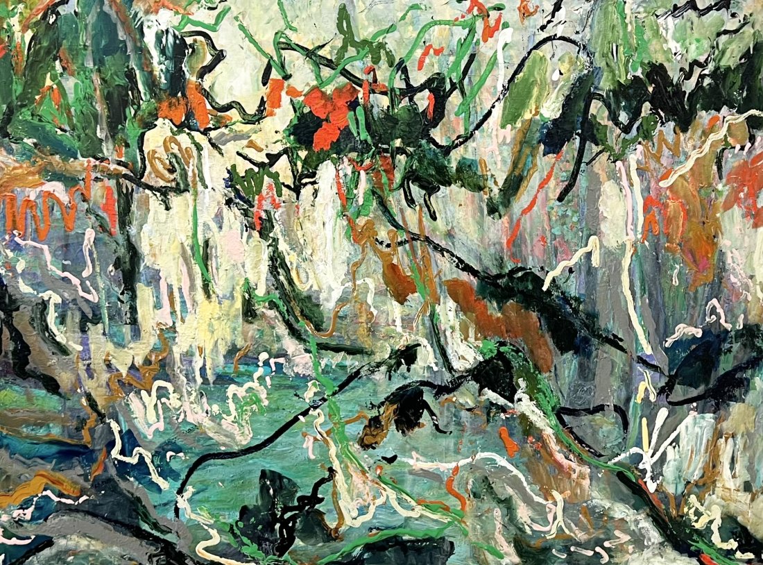 ROCHELLE HAFT (21st c, American) Florida, NYC, Woman Artist Abstract: Acrylic on canvas 48 x 36 in