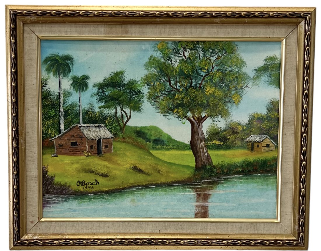 ORLANDO BOSCH, Cuban Exile Painting Miami Artist: Acrylic 16 x12 in