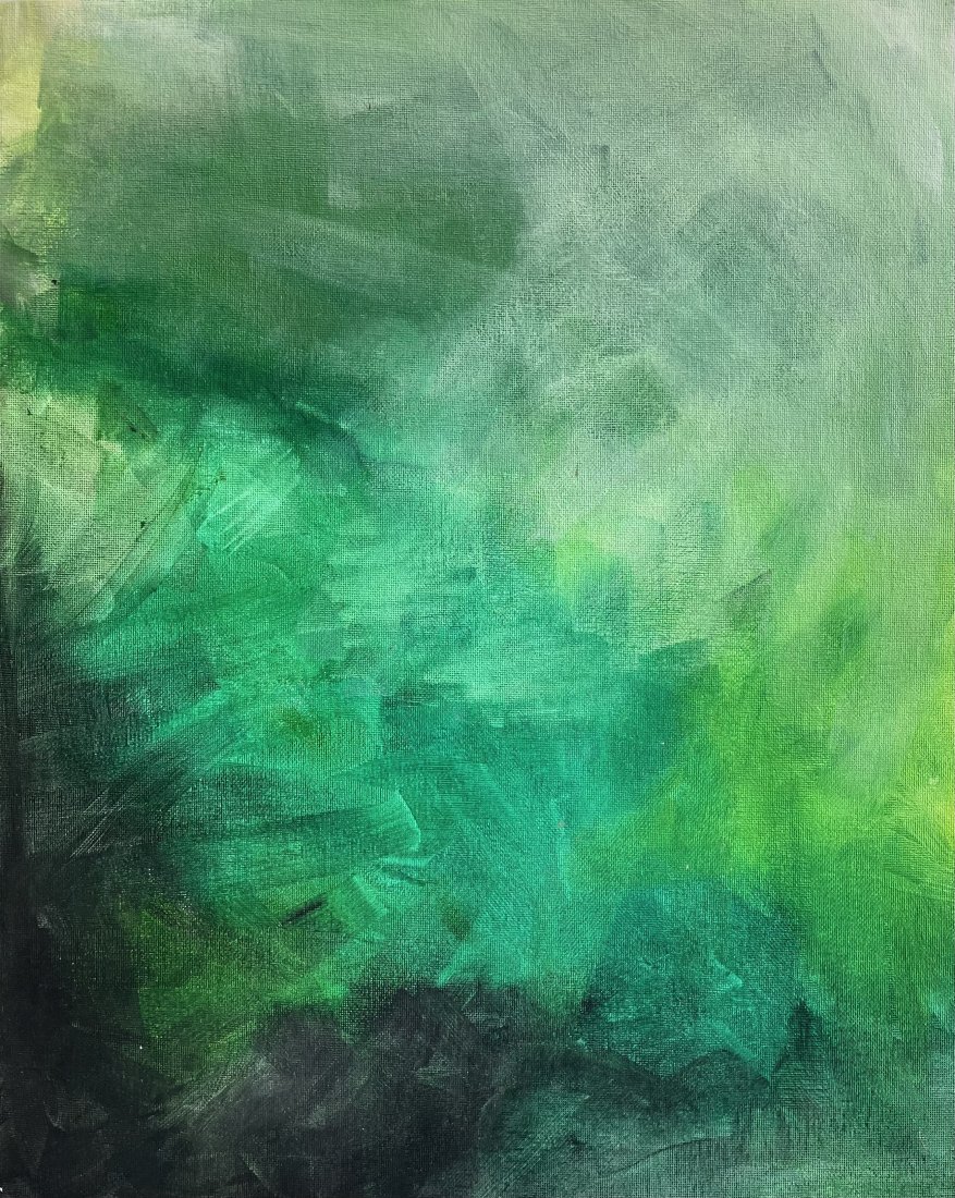 Abstract Expressionist Oil On Board 16 x 20 in: 16 x 20 in