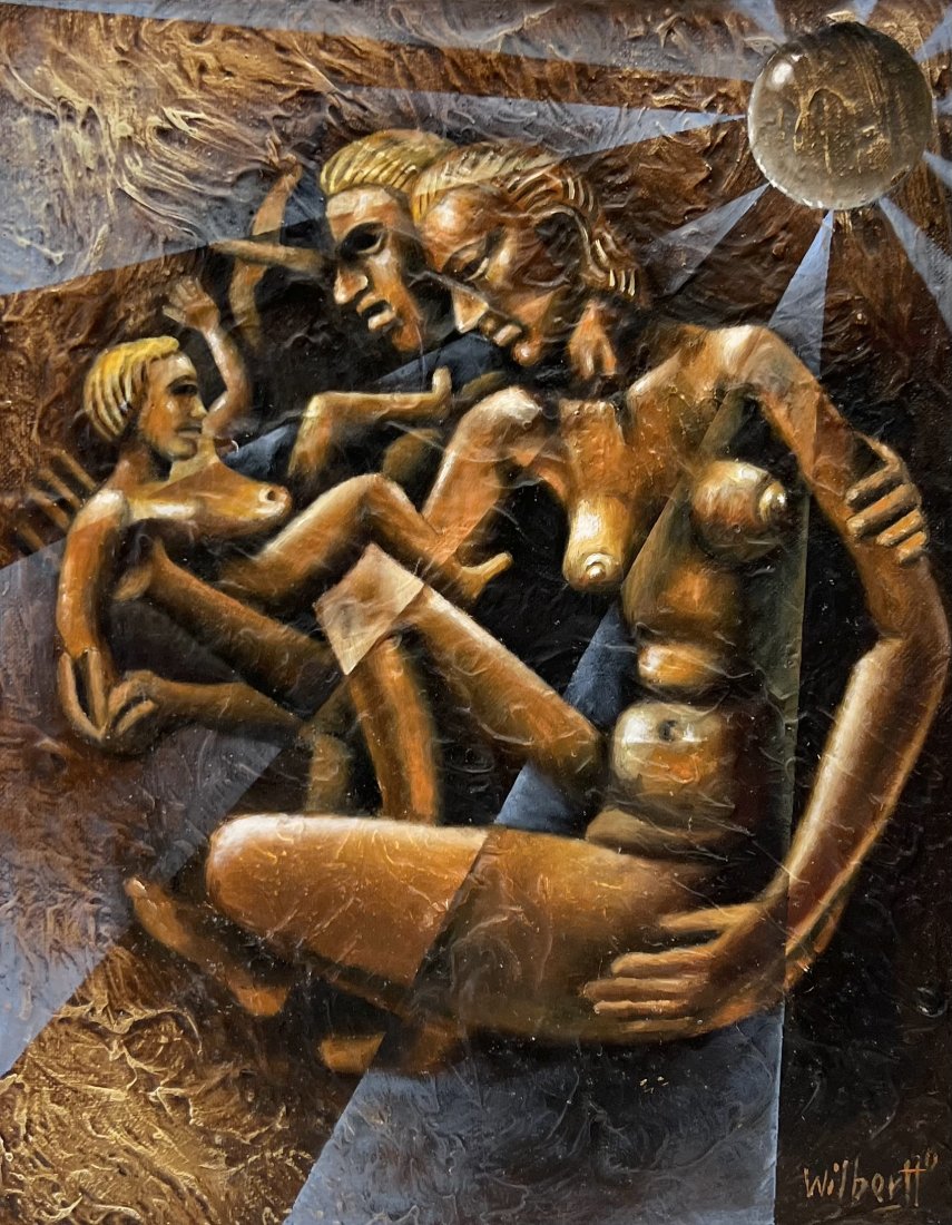 WILBER HERERRA ORTIZ (20th c, Mexico) Merida Artist, Nude: Oil on canvas 11 1/4 x 9 in