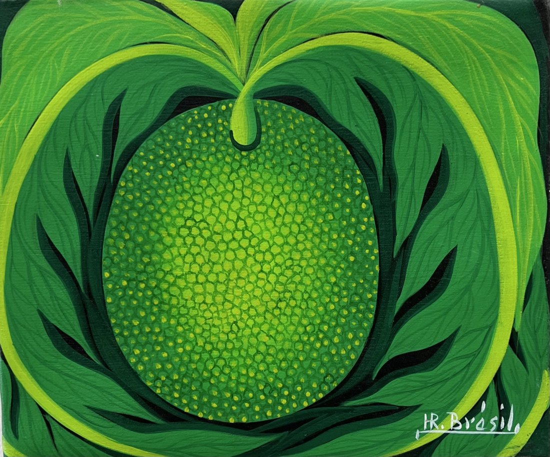 HENRI ROBERT BRESIL (1952-1999, Haiti): Oil on canvas 12 x 10 in