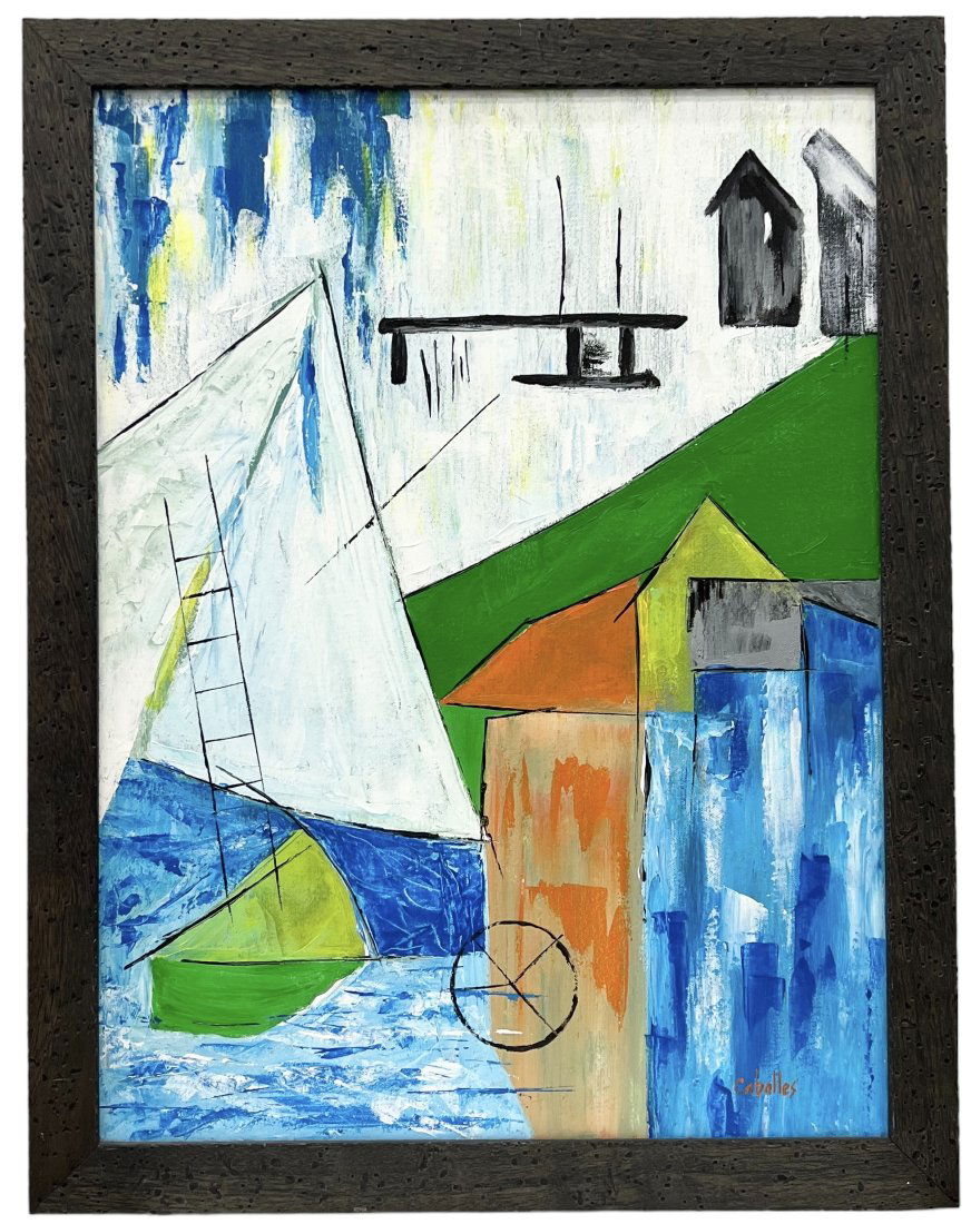 Contemporary Latin American Abstract Painting Signed Caballes (1 of 3)