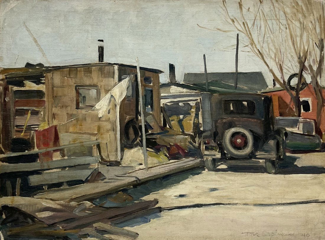 TORE ASPLUND (1903-1978, American) WPA Era New York Street Scene (1 of 2)