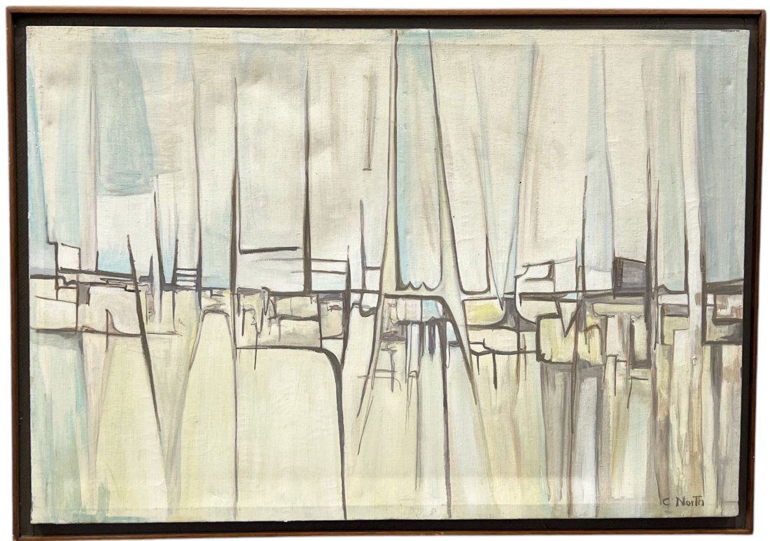 Mid-Century Modern Abstract Painting, Signed (1 of 3)