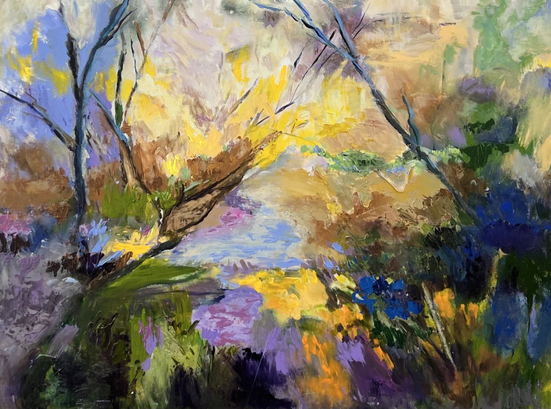 ROCHELLE HAFT (20th c, American) Landscape, Florida Artist: Acrylic on canvas 40 x 30 in