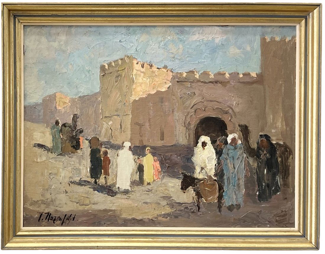 Orientalist Middle Eastern Street Scene, Signed (1 of 4)