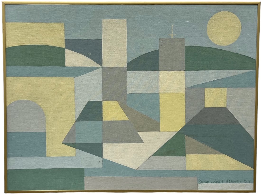 SUSAN ALBERT (20th c, American) Mid-Century Hard Edge Geometric Abstract (1 of 4)