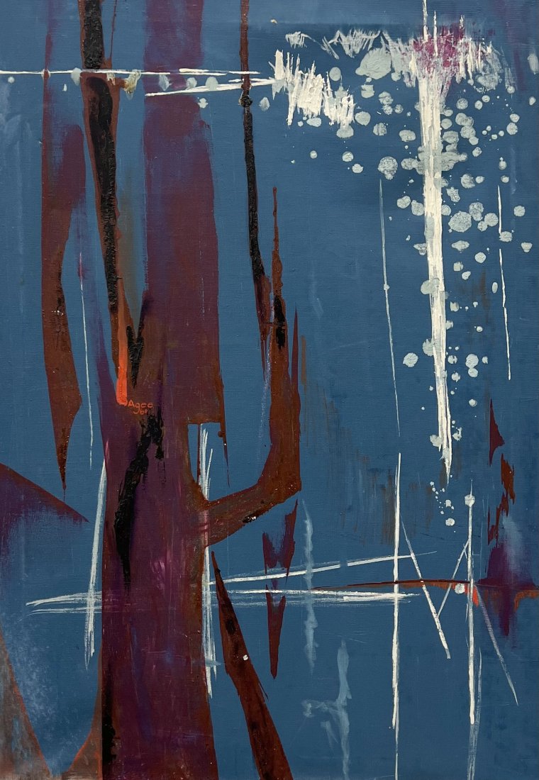 Mid-Century Modern Abstract Painting, Signed (1 of 4)