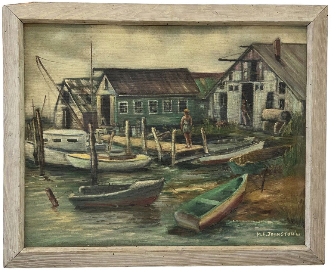 MARY E. JOHNSTON (20th c, American) Belle Mead, New Jersey Artist, Boats (1 of 4)