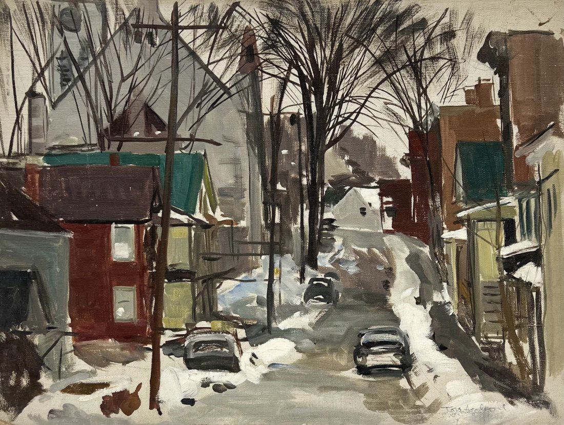 TORE ASPLUND (1903-1978, American) Batavia, New York Street Scene (1 of 3)